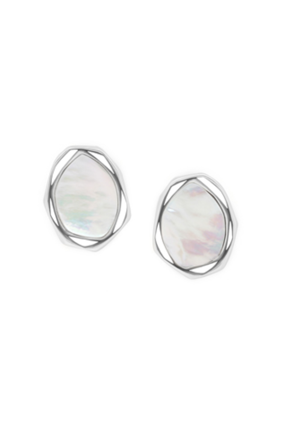 Ori Tao Reflet Silvered Post Earrings with White Mother of Pearl