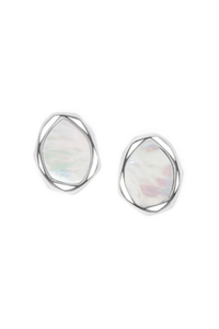 Ori Tao Reflet Silvered Post Earrings with White Mother of Pearl