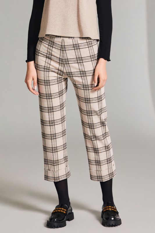 Peruzzi Check Trouser | Sand | W24124