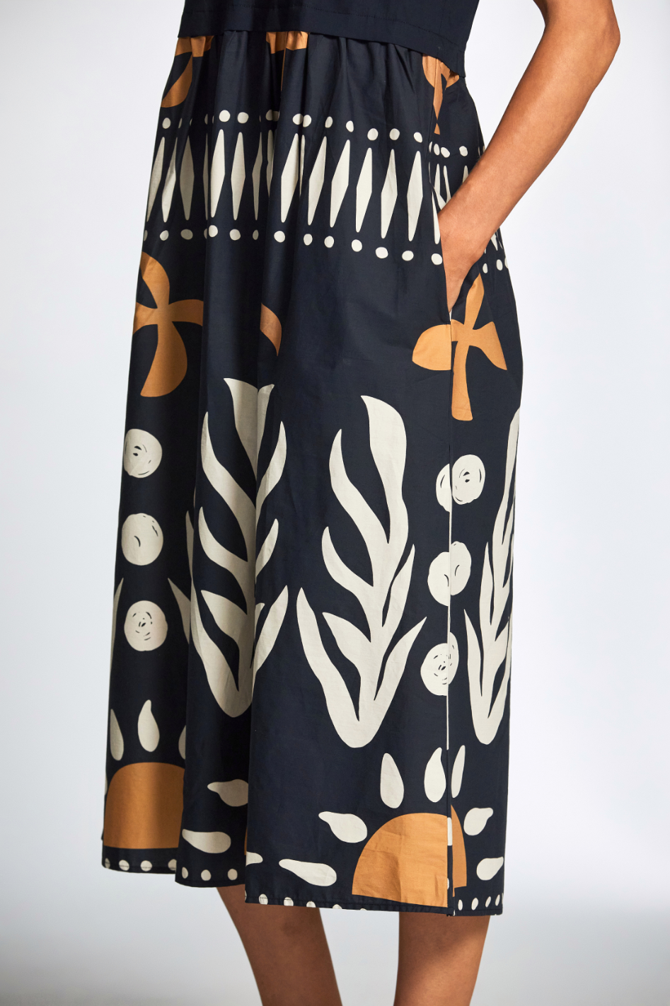 Peruzzi Cotton Print Dress in Blue