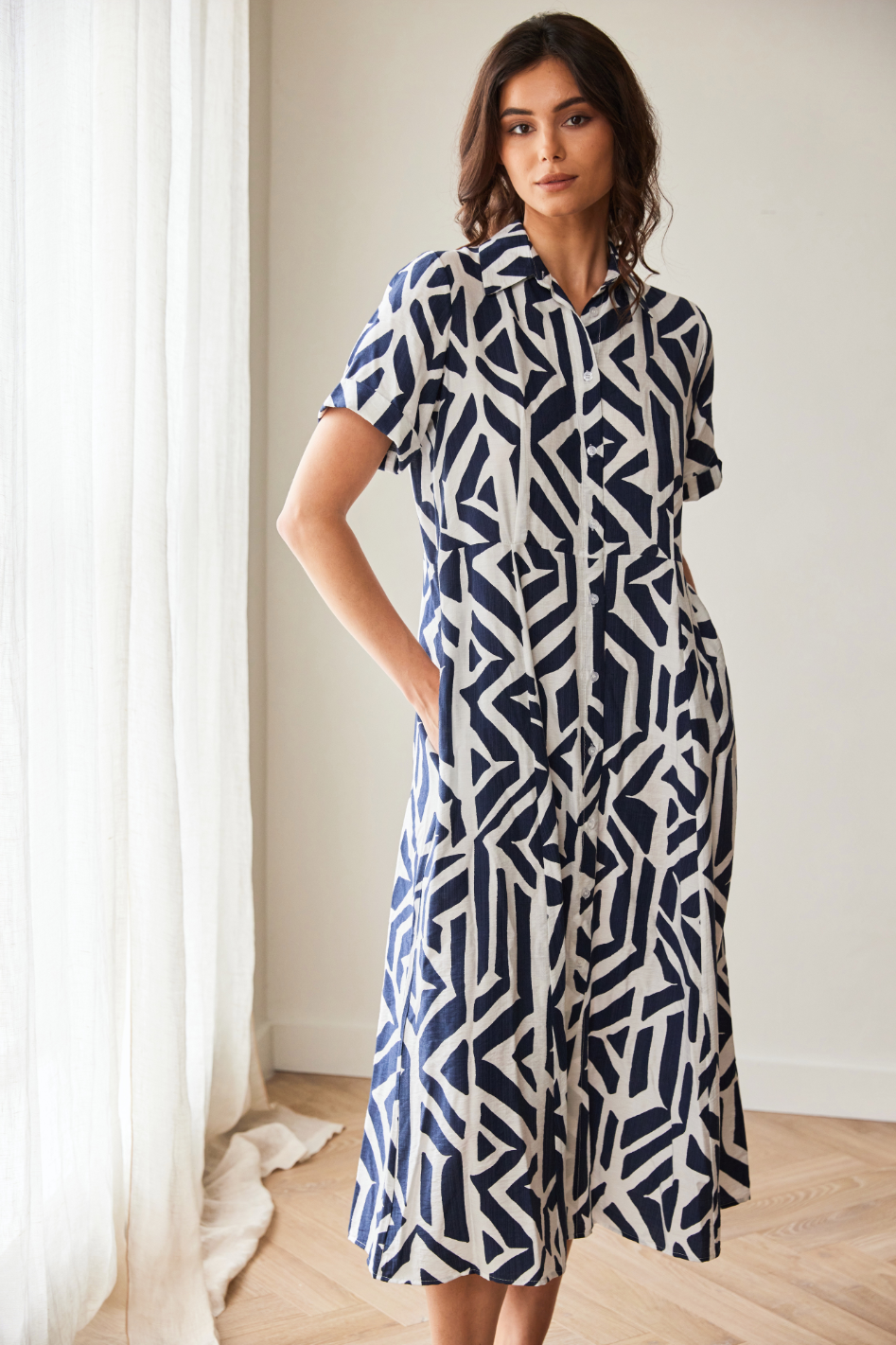 Peruzzi Geo Block Print Dress 