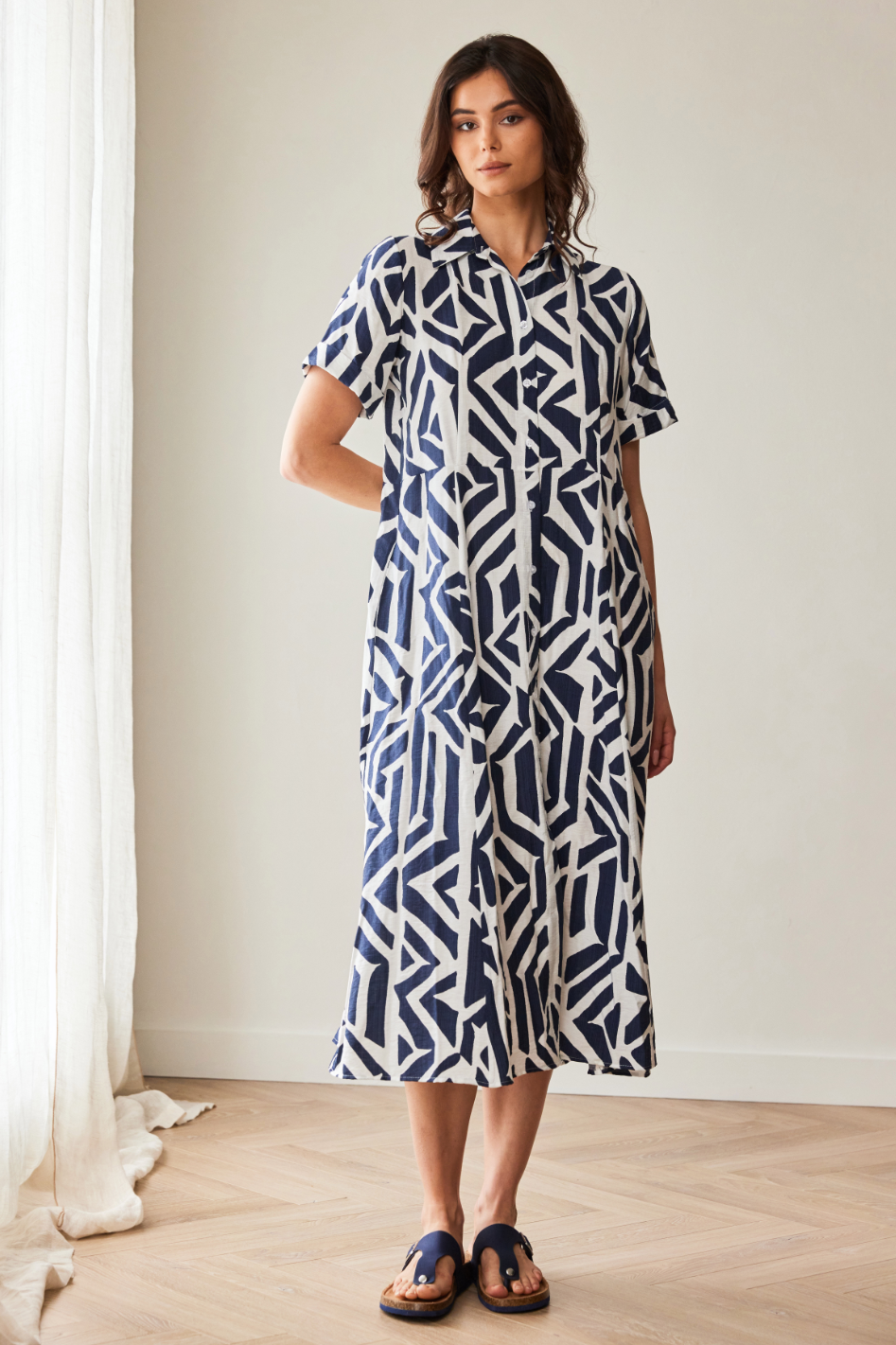 Peruzzi Geo Block Print Dress 