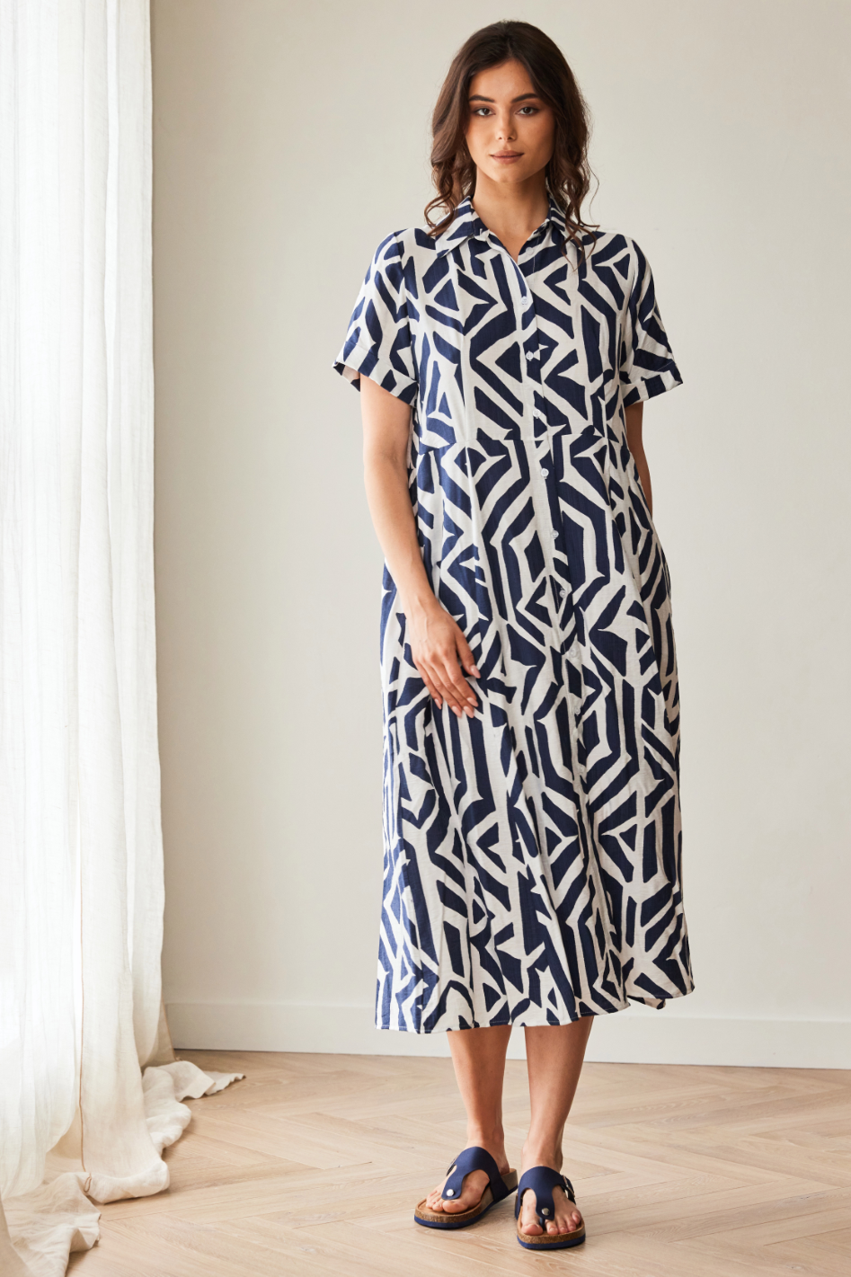 Peruzzi Geo Block Print Dress 
