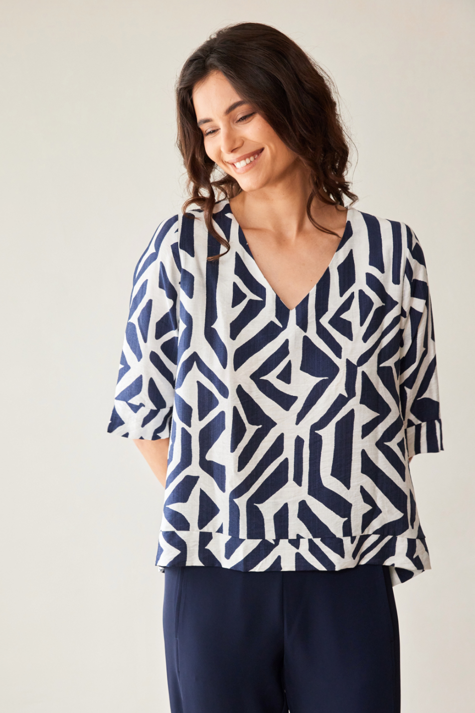 Peruzzi Geo Block Print Top