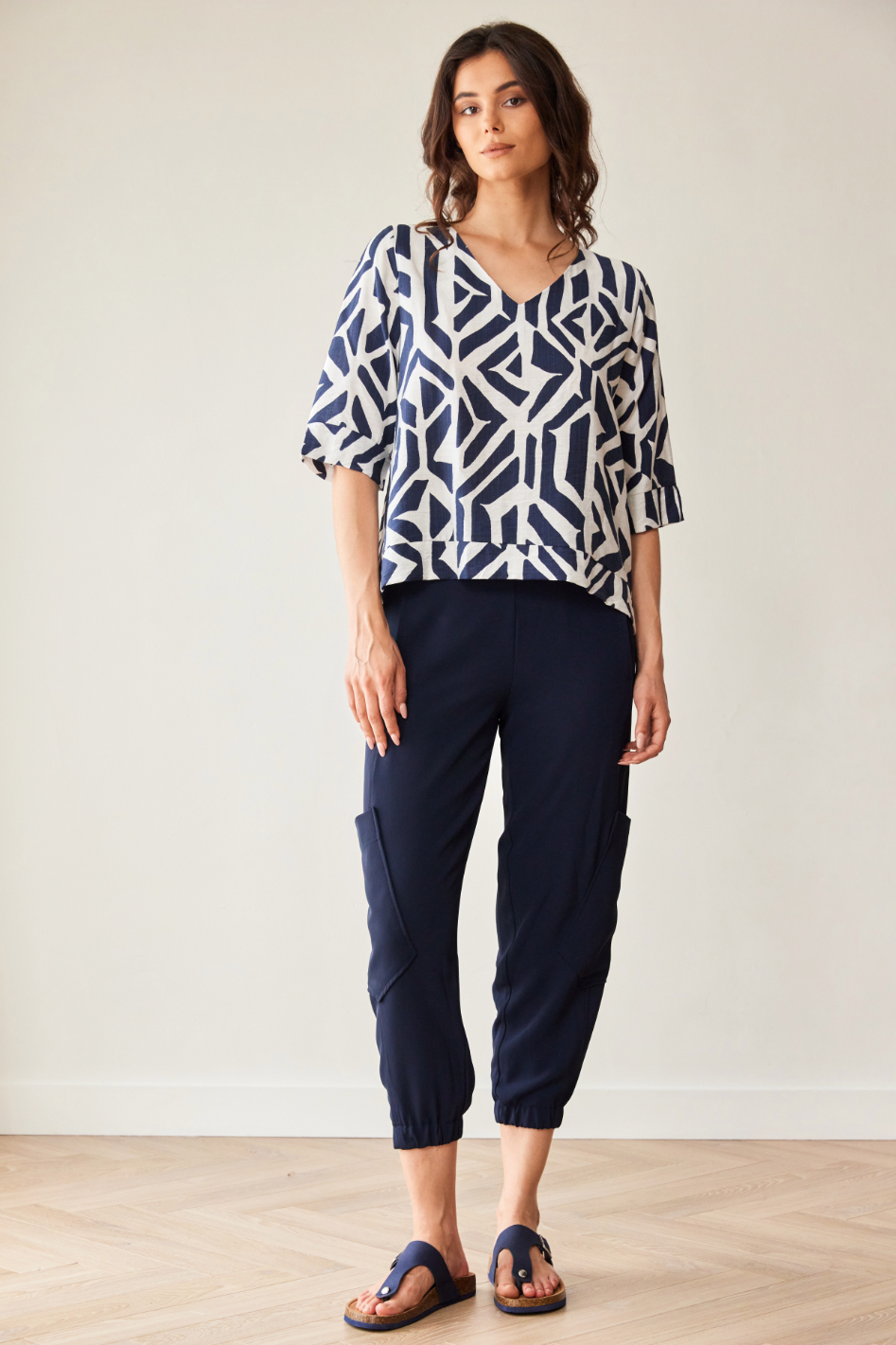Peruzzi Geo Block Print Top