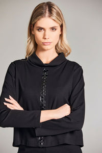 Peruzzi Hammered Stud Detail Top |Black | W24104