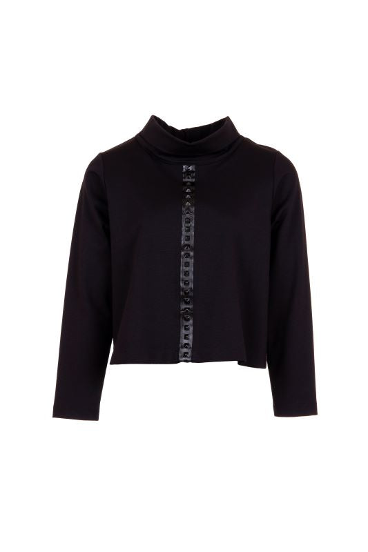 Peruzzi Hammered Stud Detail Top |Black | W24104