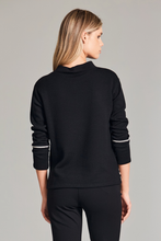 Load image into Gallery viewer, Peruzzi Herringbone Trim Knit | Black/Ecru | W24166
