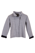 Load image into Gallery viewer, Peruzzi Herringbone Zip Jacket | Black/Ecru | W24179
