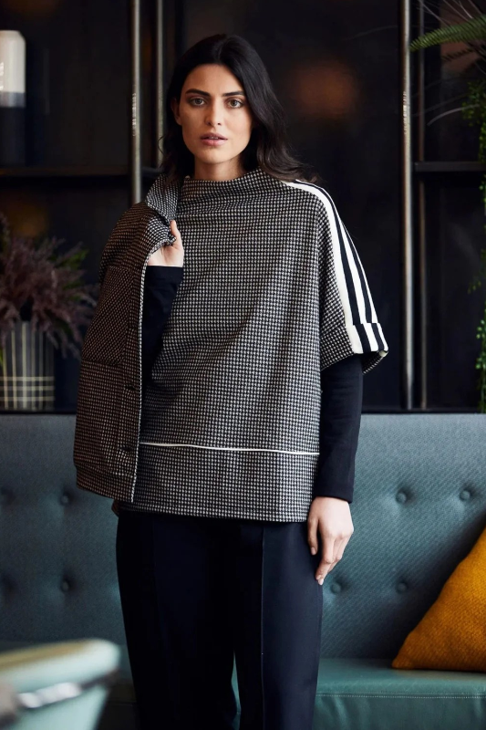 Peruzzi Houndstooth Top | Ecru/Black | W24186