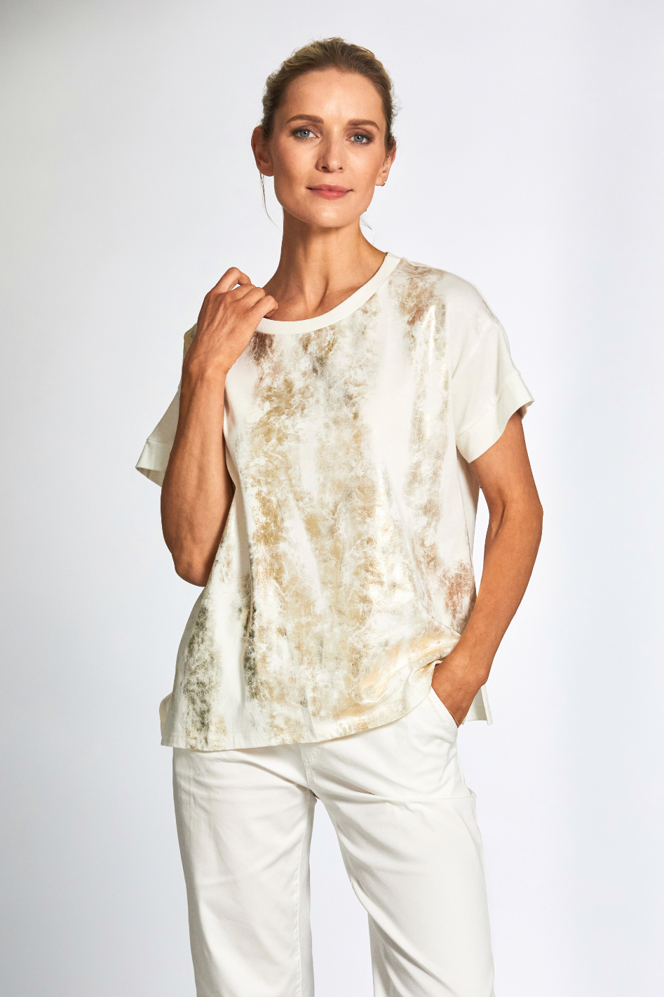 Peruzzi Metallic Print Top