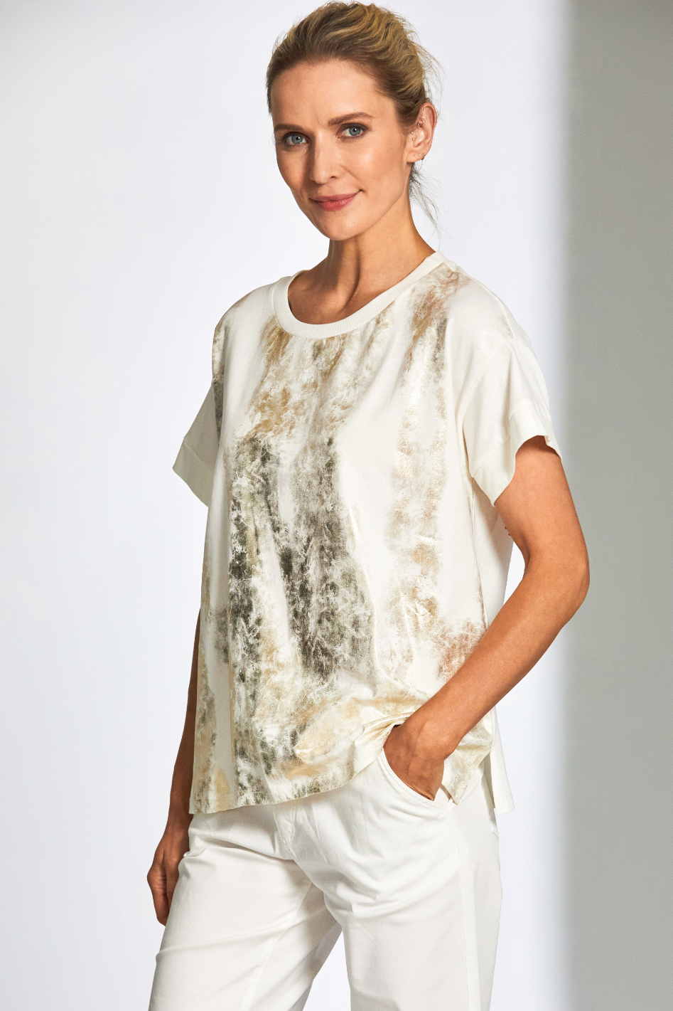 Peruzzi Metallic Print Top