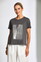 Peruzzi Metallic Print T-Shirt in Antra