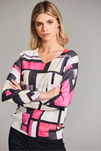 Load image into Gallery viewer, Peruzzi Mondrian Print Knit | Fuchsia | W24603
