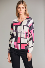 Load image into Gallery viewer, Peruzzi Mondrian Print Knit | Fuchsia | W24603

