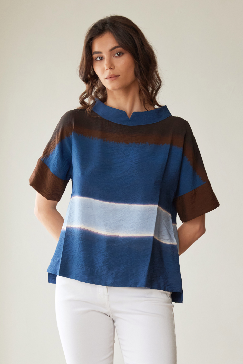 Peruzzi Multi Stripe Watercolour Top 