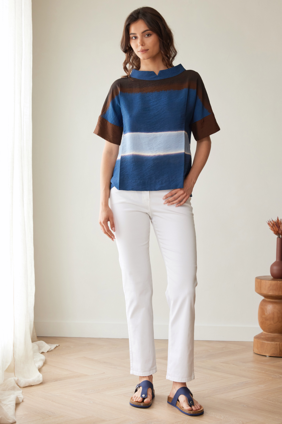 Peruzzi Multi Stripe Watercolour Top 