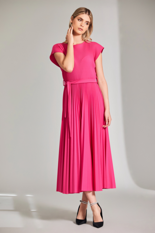 Peruzzi Pleat Dress Fuchsia W24511