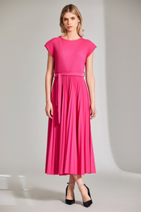 Peruzzi Pleat Dress | Fuchsia | W24511