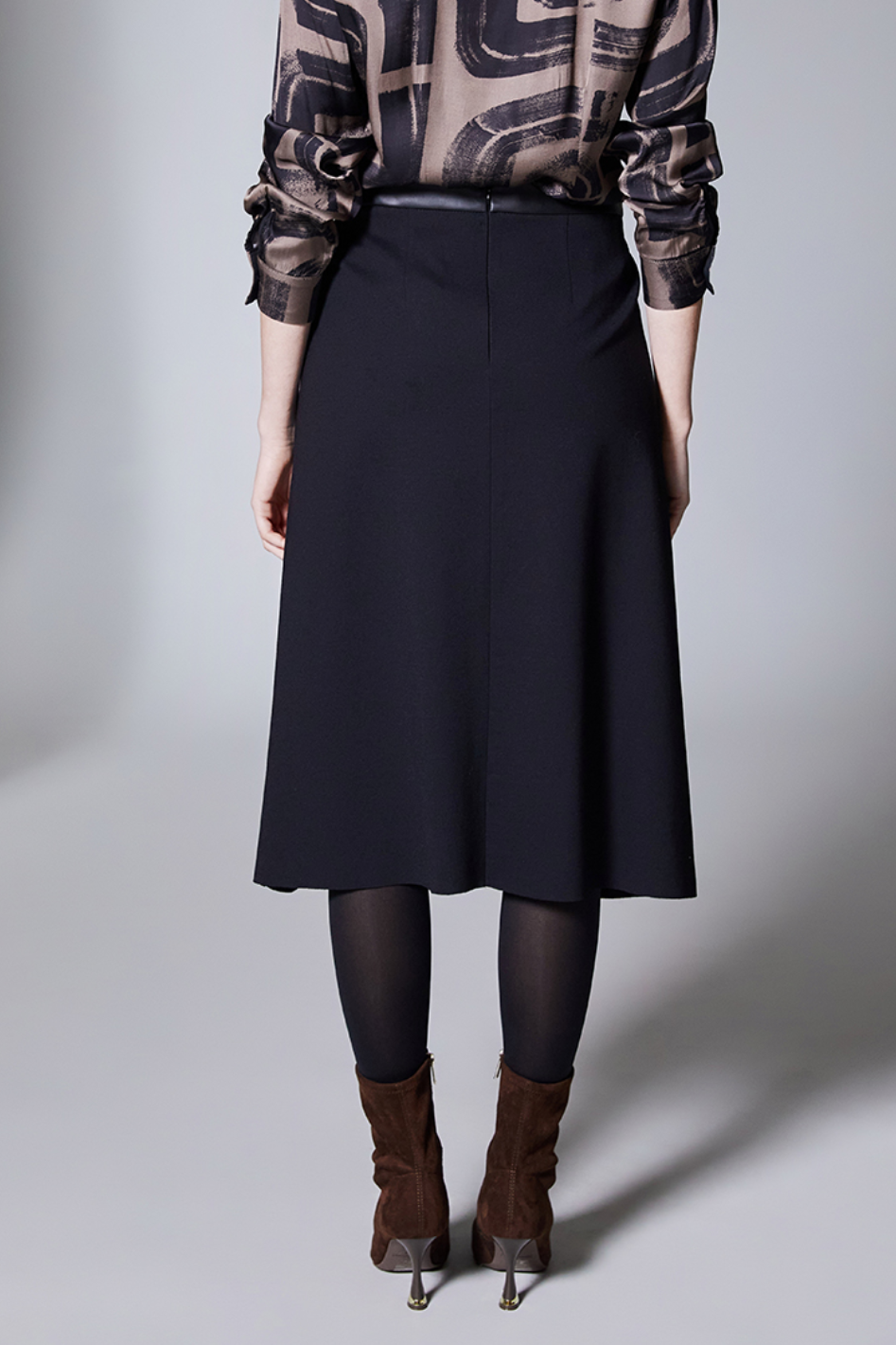 Peruzzi Pleather Front Skirt in Black