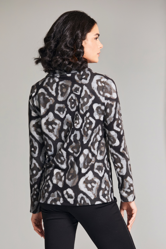 Peruzzi Print Pocket Top | Grey | W24214