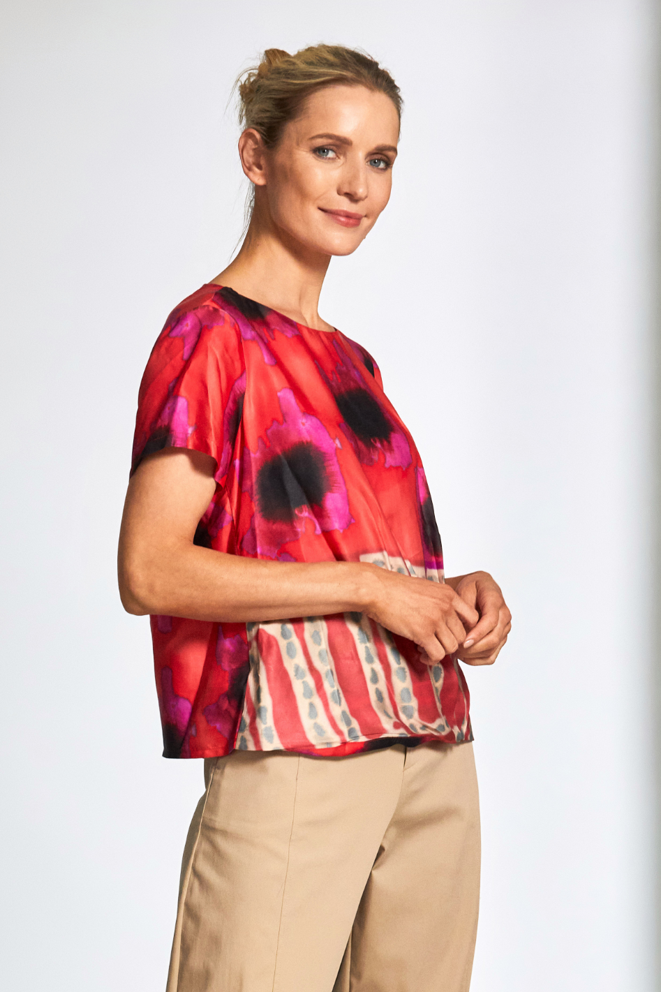 Peruzzi Printed Top in Tomato 