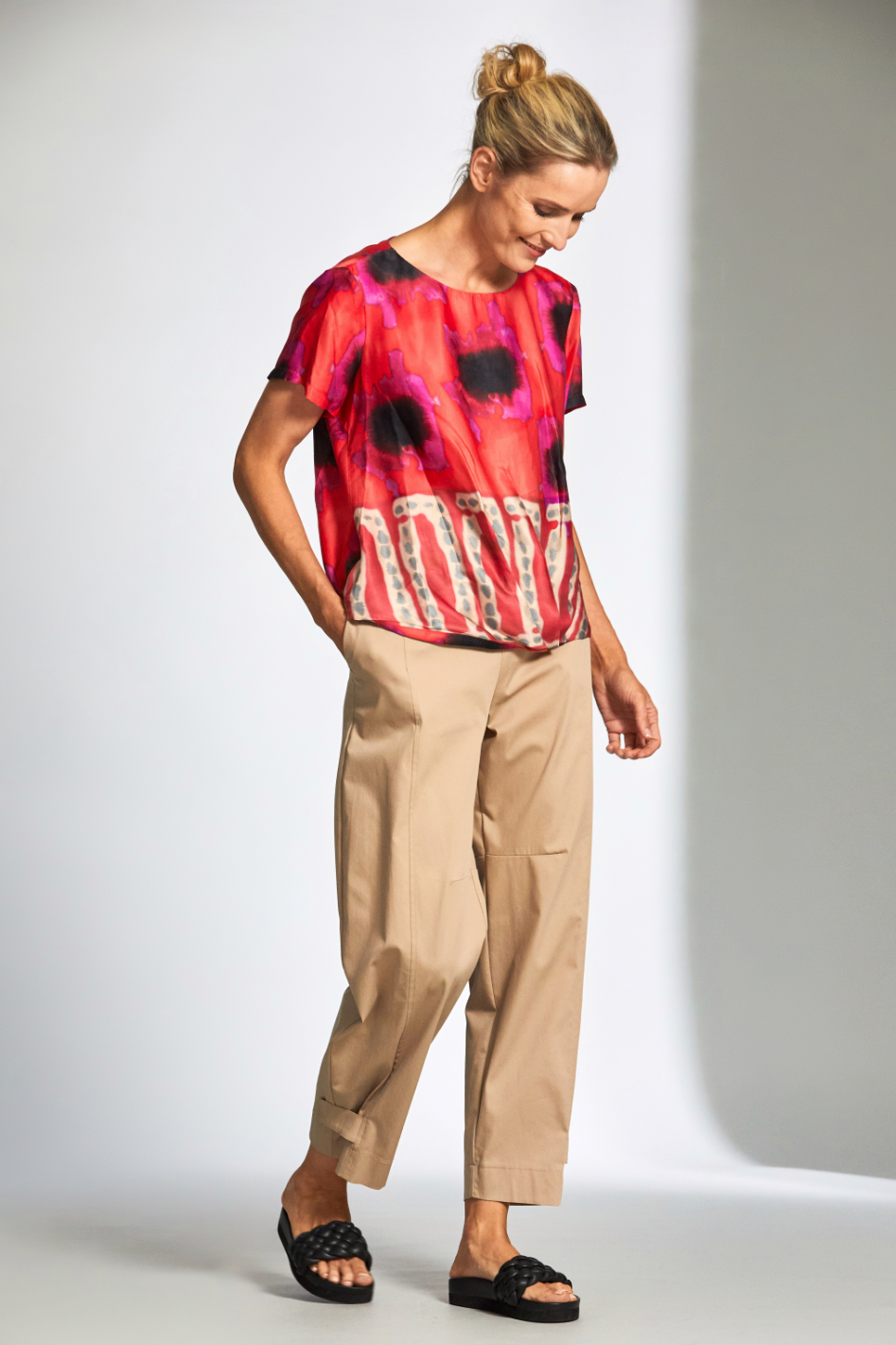 Peruzzi Printed Top in Tomato 