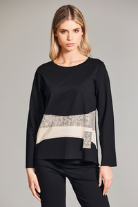 Peruzzi Raised Applique Top | Black | W24170