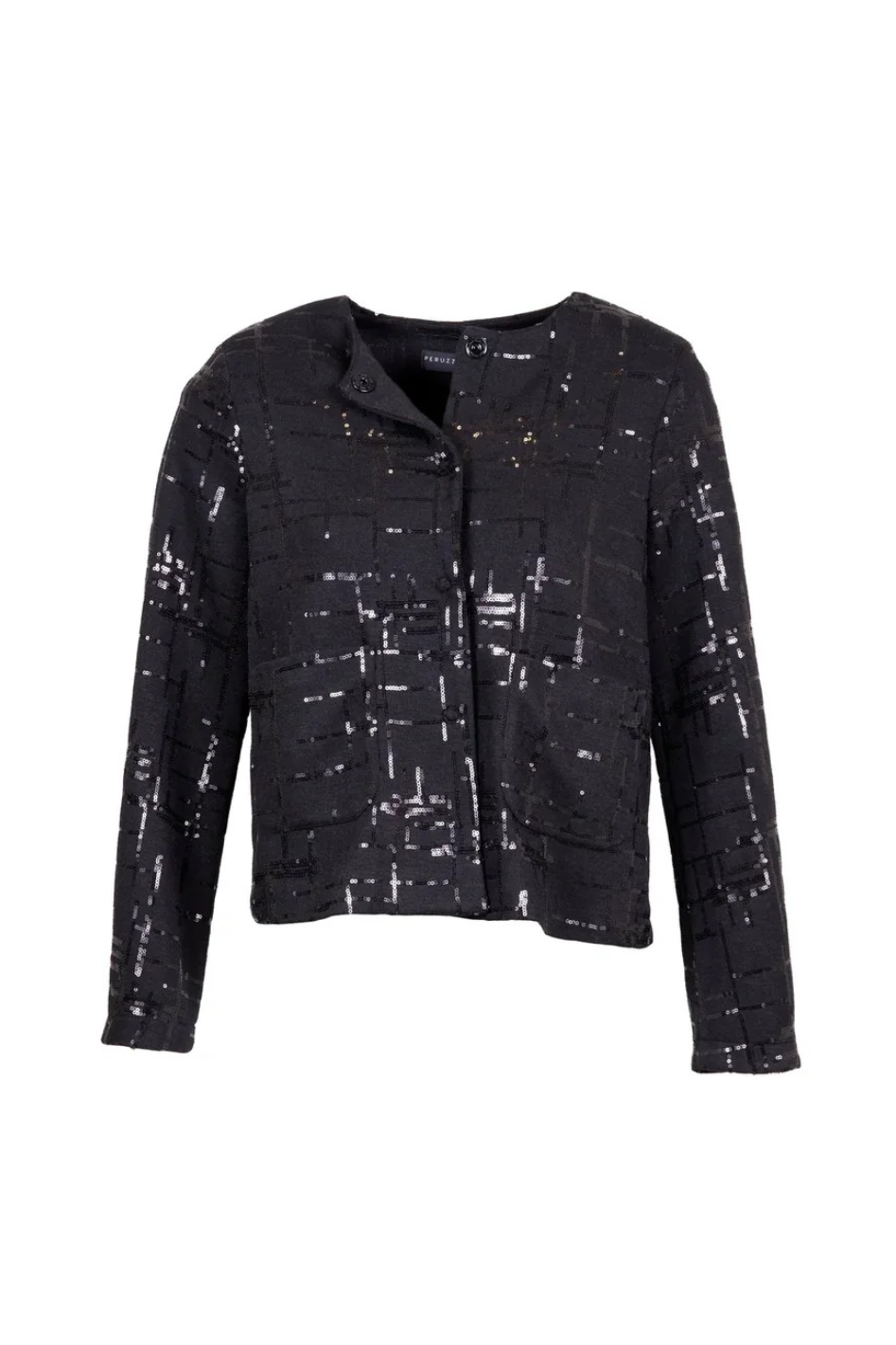 Peruzzi Sequin Cocktail Jacket in Black