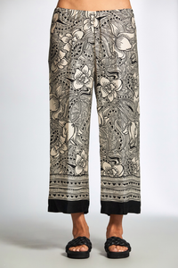 Peruzzi Woodblock Print Trouser | Black/Ecru | 25125