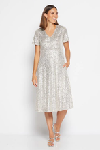Load image into Gallery viewer, Philosophy Cocktail Sequin Dress in Champagne
