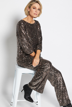 Load image into Gallery viewer, Philosophy Disco Wide Pant in Bronze Sequin
