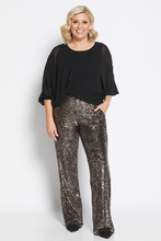 Load image into Gallery viewer, Philosophy Disco Wide Pant in Bronze Sequin
