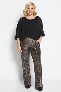 Philosophy Disco Wide Pant | Bronze Sequin
