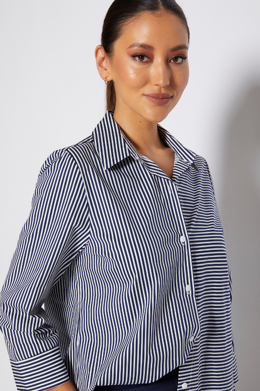 Philosophy Regina 3/4 Stripe Shirt | Navy Stripe