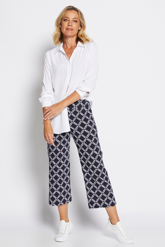 Philosophy Ticket 7/8 Culotte Pant in Ink Chains