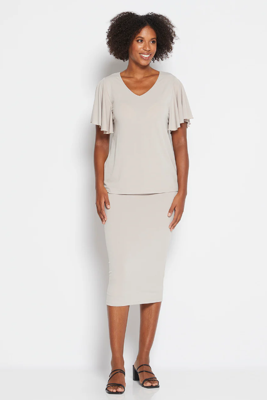 Philosophy Tina Midi Tube Skirt in Champagne