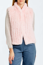Load image into Gallery viewer, Ping Pong Crochet Faux Fur Vest in Blush
