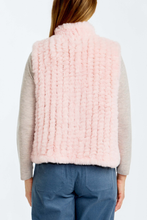 Load image into Gallery viewer, Ping Pong Crochet Faux Fur Vest in Blush
