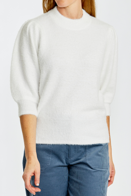 Ping Pong Fluffy Audrey Pullover in Ivory