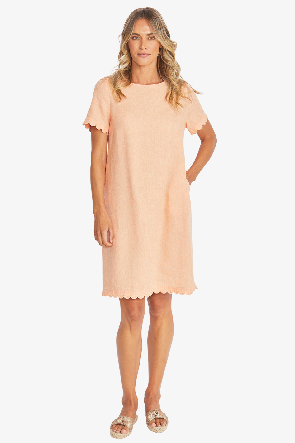 Ping Pong Amalfi Linen Dress | Mandarin | 595543