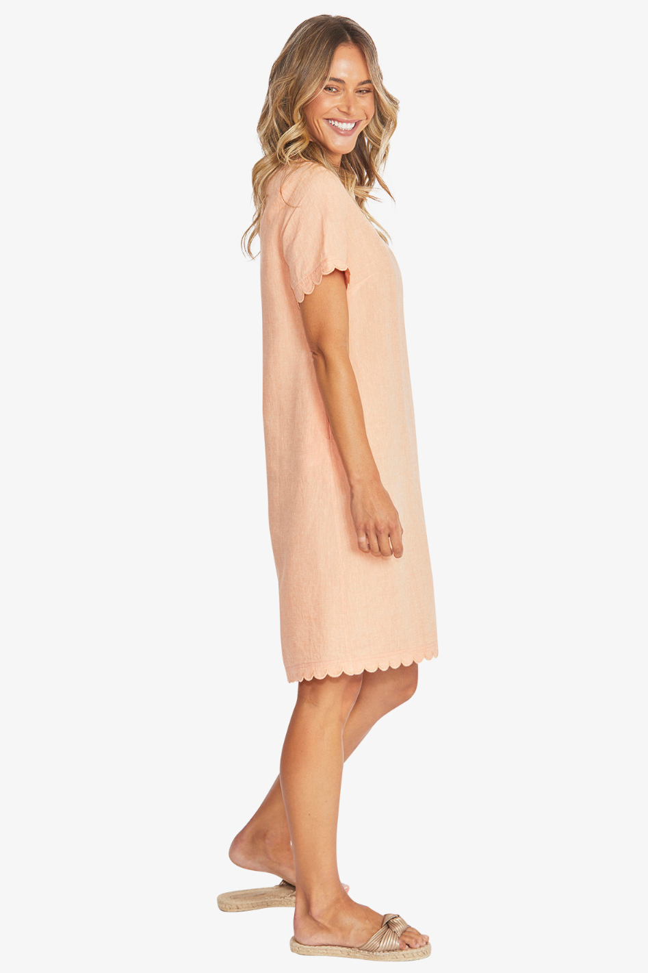 Ping Pong Amalfi Linen Dress | Mandarin | 595543