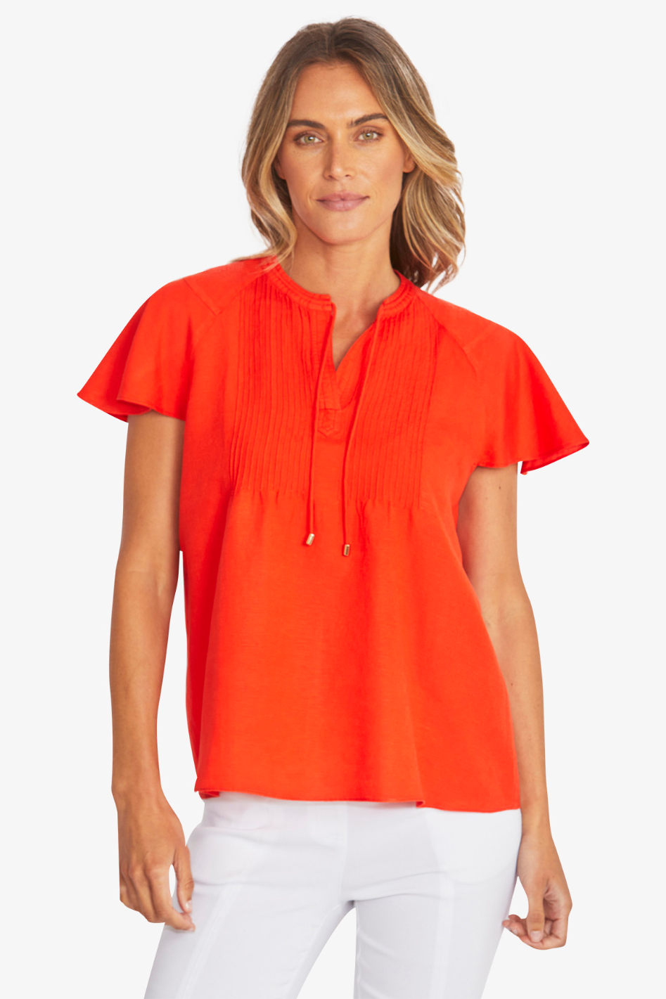 Ping Pong Annabelle Top in Firecracker 