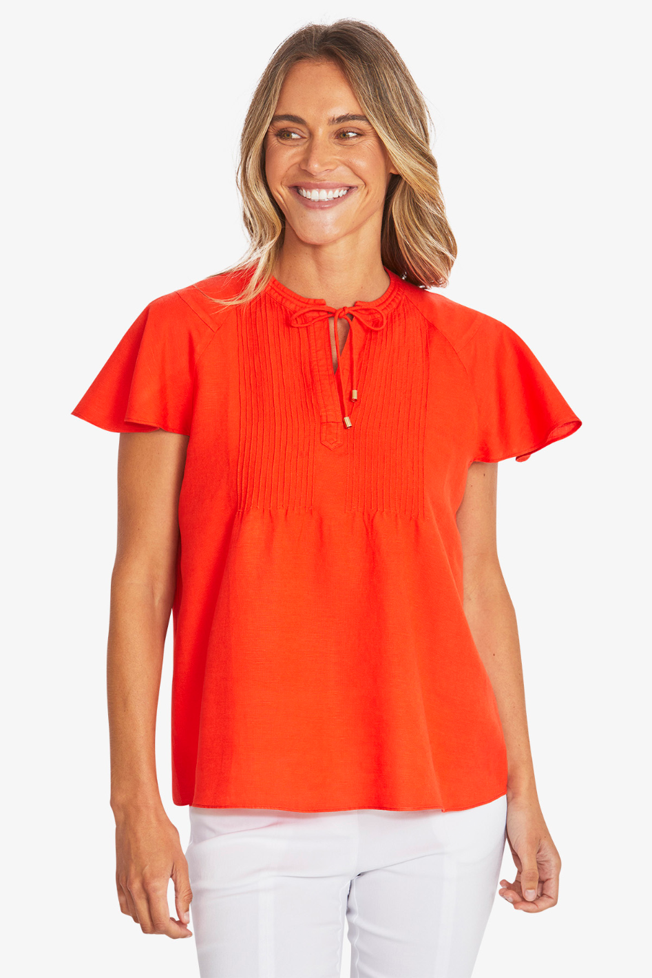 Ping Pong Annabelle Top in Firecracker 