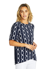 Load image into Gallery viewer, Ping Pong Chain Print Short Sleeve Swing Top

