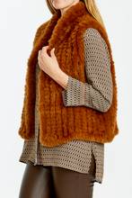 Load image into Gallery viewer, Ping Pong Crochet Faux Fur Vest in Toffee
