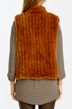 Load image into Gallery viewer, Ping Pong Crochet Faux Fur Vest in Toffee
