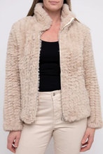 Load image into Gallery viewer, Ping Pong Faux Fur Zip Jacket in Oatmeal
