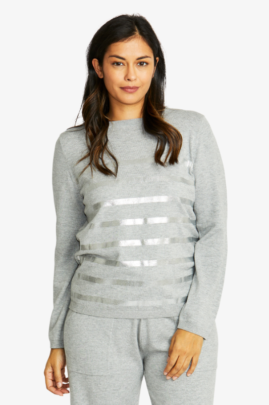 Ping Pong Galactic Pullover | Grey Marle/Silver