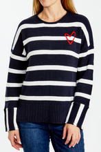 Load image into Gallery viewer, Ping Pong Heart Pullover in Navy and White Stripe
